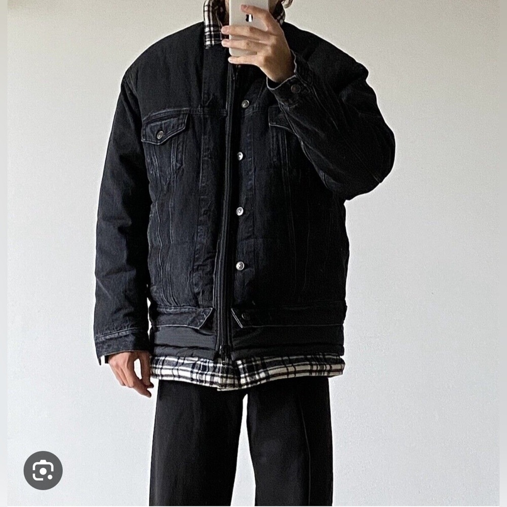 Balenciaga Men’s Denim Quilted Layered Jacket F/W18